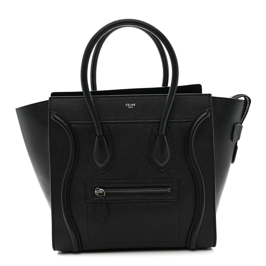 Drummed Calfskin Micro Luggage Black