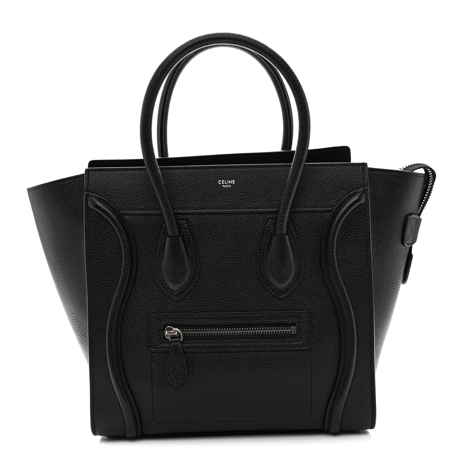 Drummed Calfskin Micro Luggage Black