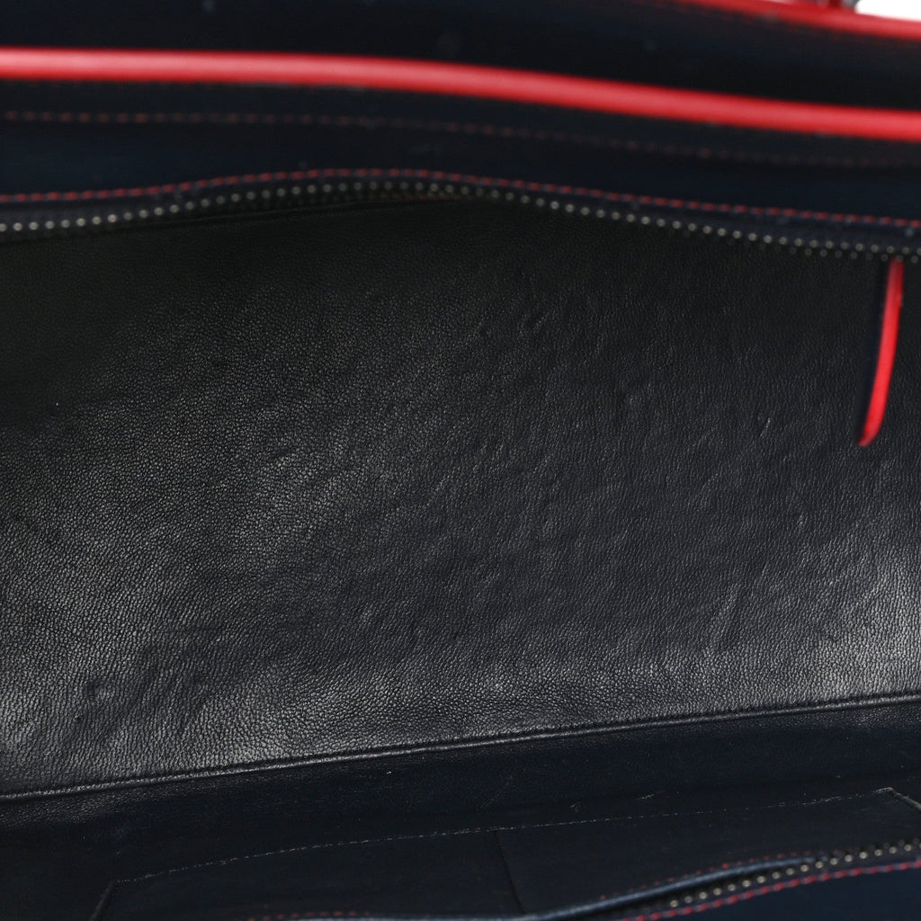 Smooth Calfskin Mini Luggage Navy Red
