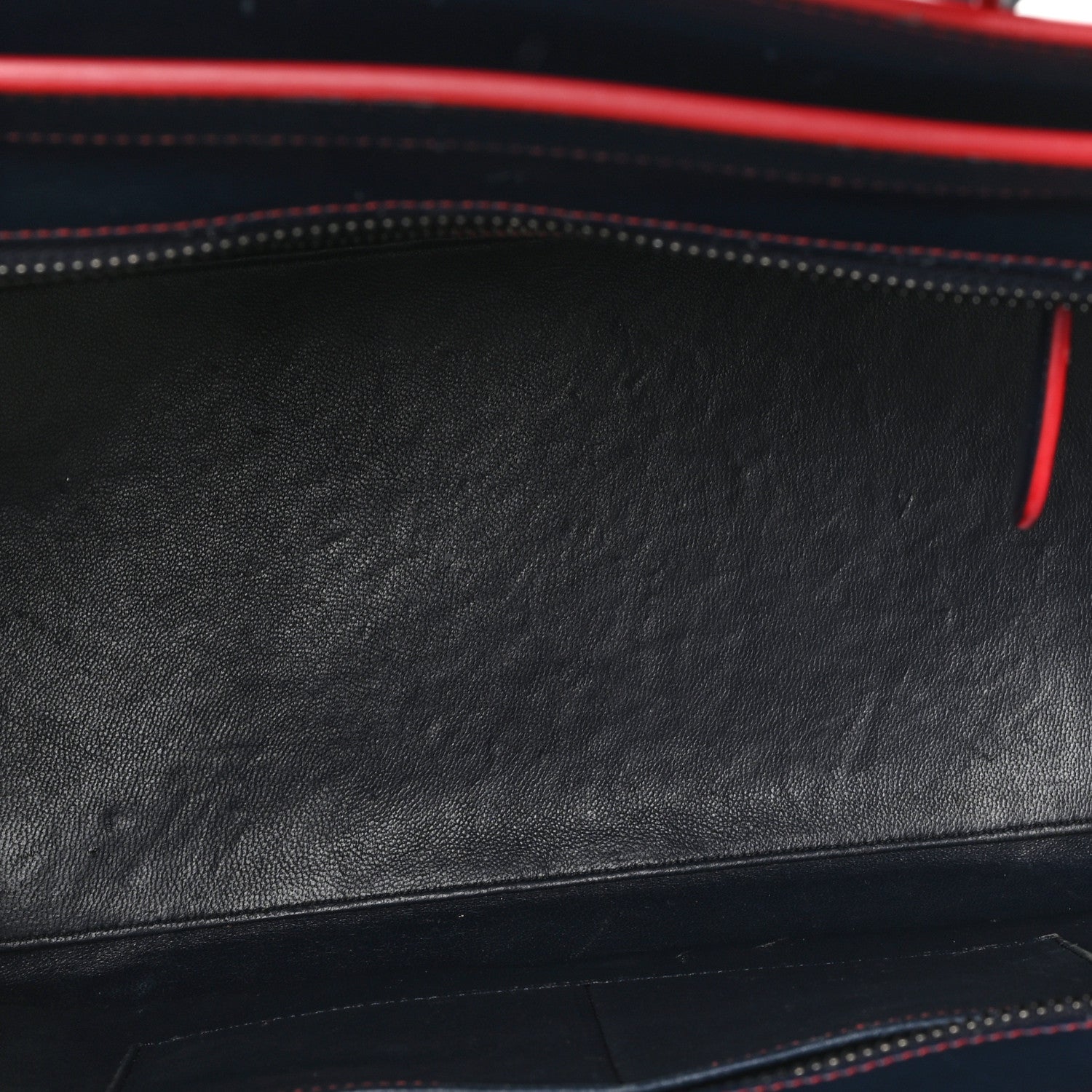 Smooth Calfskin Mini Luggage Navy Red