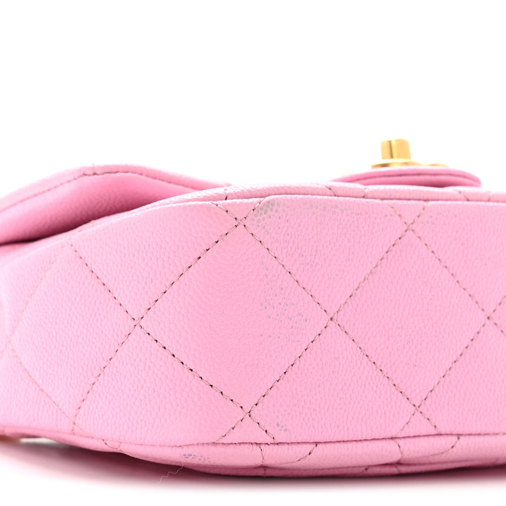 Caviar Quilted Mini Sweetheart Flap Lilac