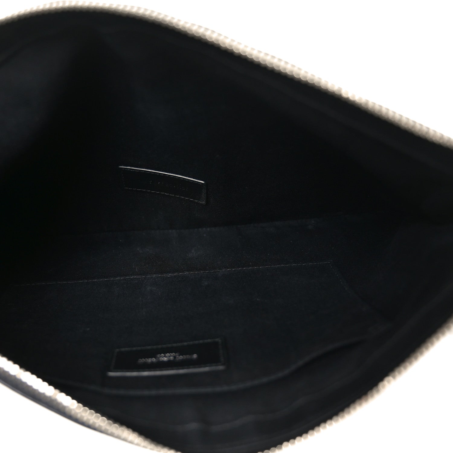 Linen Canvas Rive Gauche Zipped Pouch Optic White