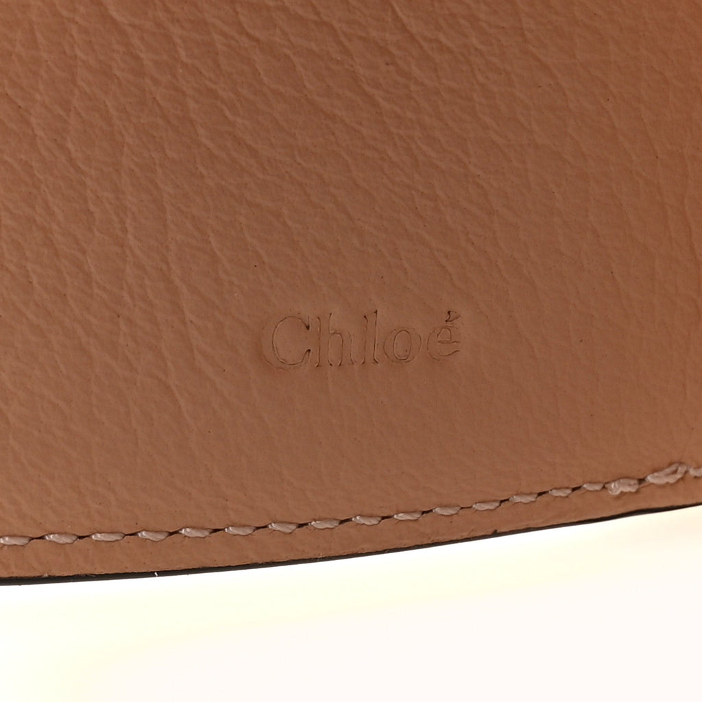 Grained Calfskin Alphabet Compact Wallet Blush Nude