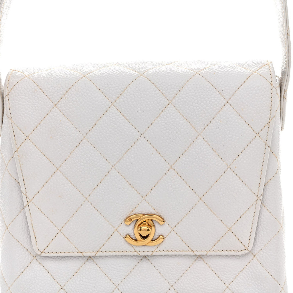 Caviar CC Shoulder Bag White