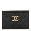 Caviar Metal Perforated Quilted  Holder Black