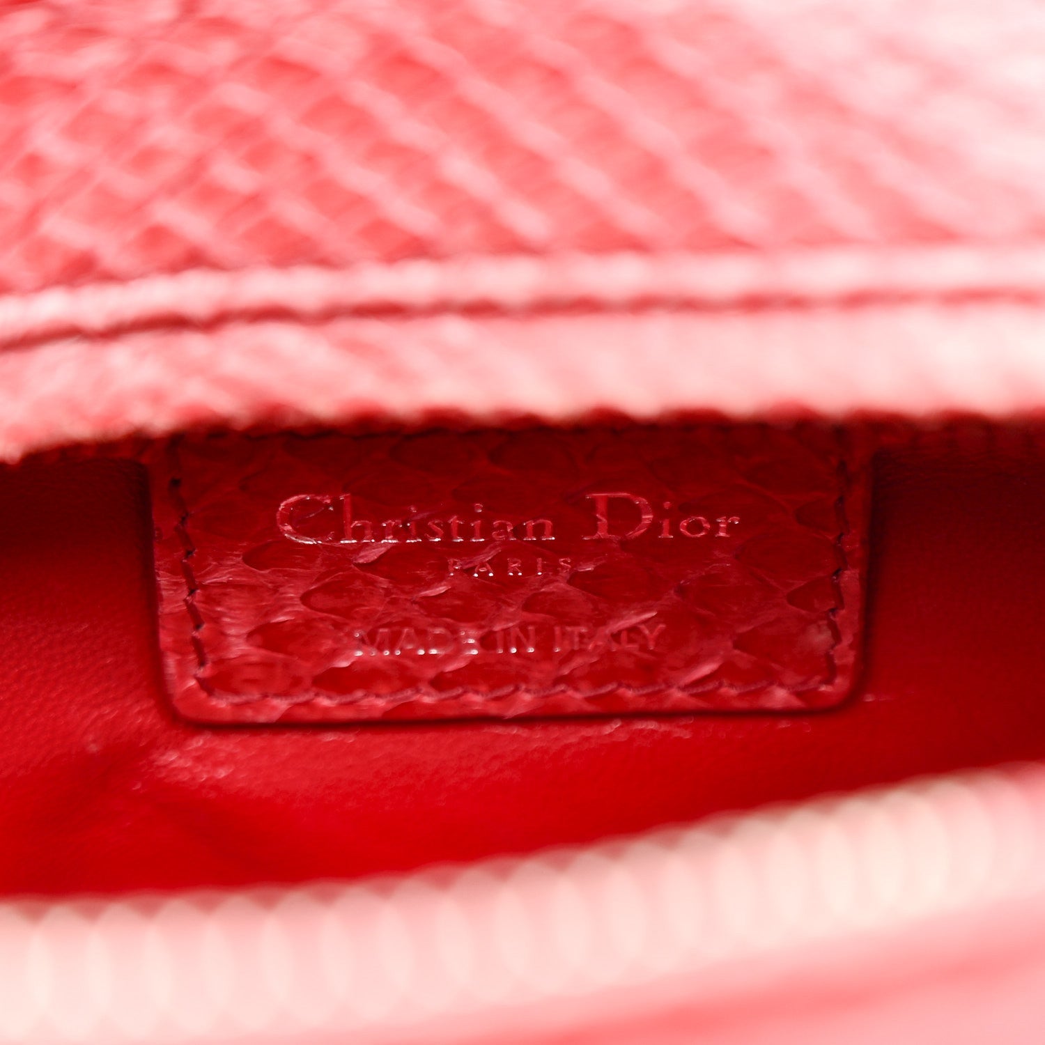 Snakeskin Medium Lady Dior Pink