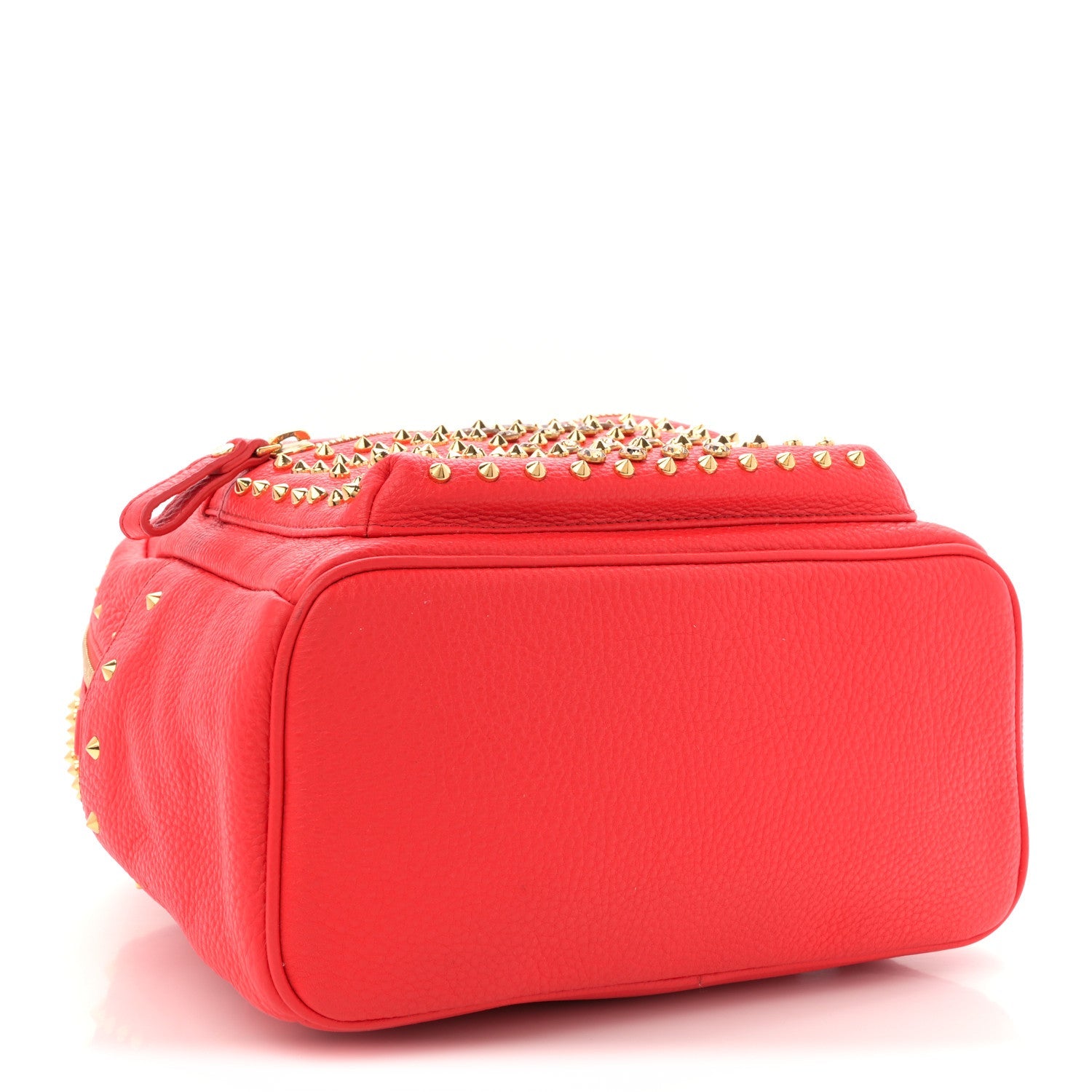 Grainy Lambskin Crystal Studded Small Stark Backpack Red