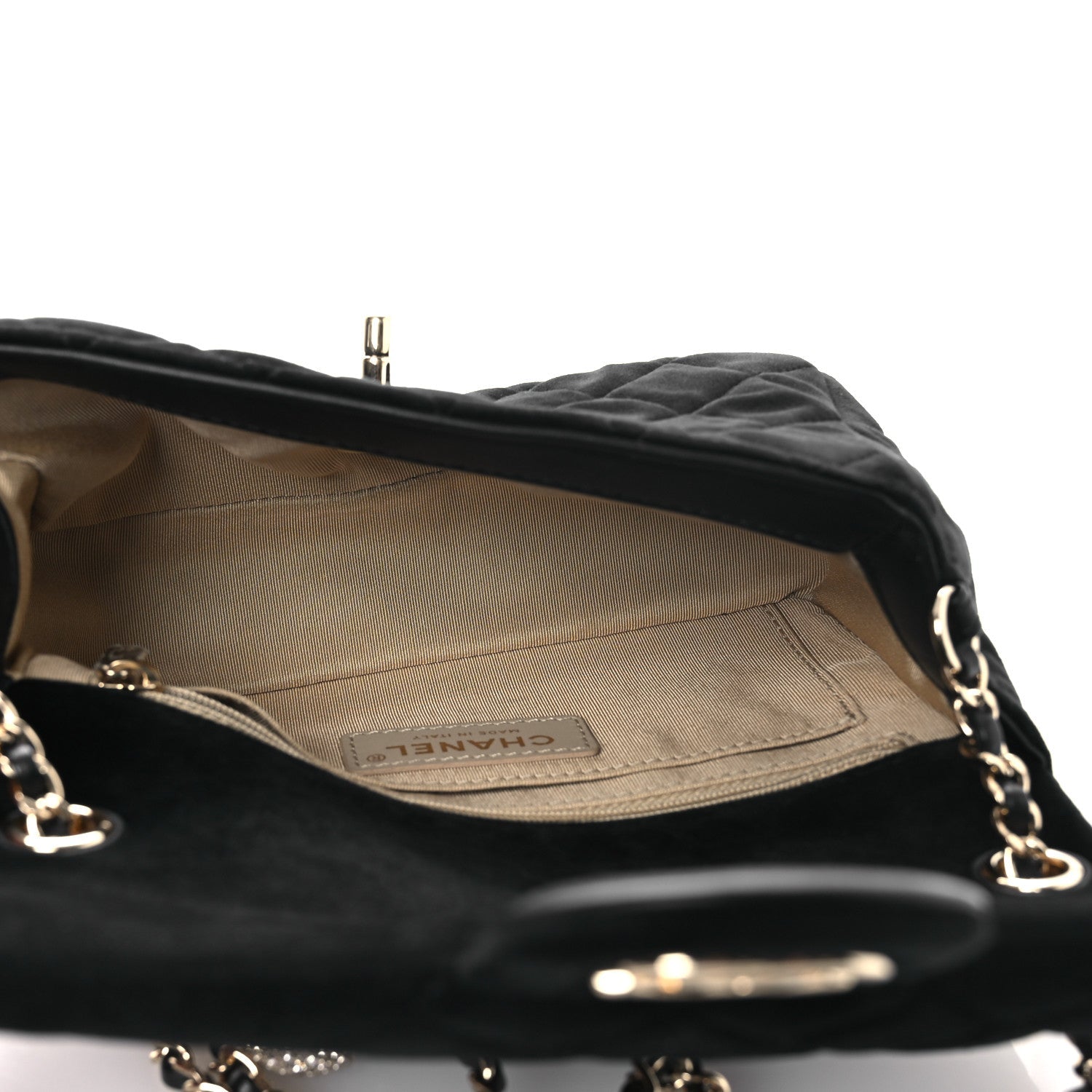 Velvet Quilted Mini Rectangular Pearl Crush Flap Black