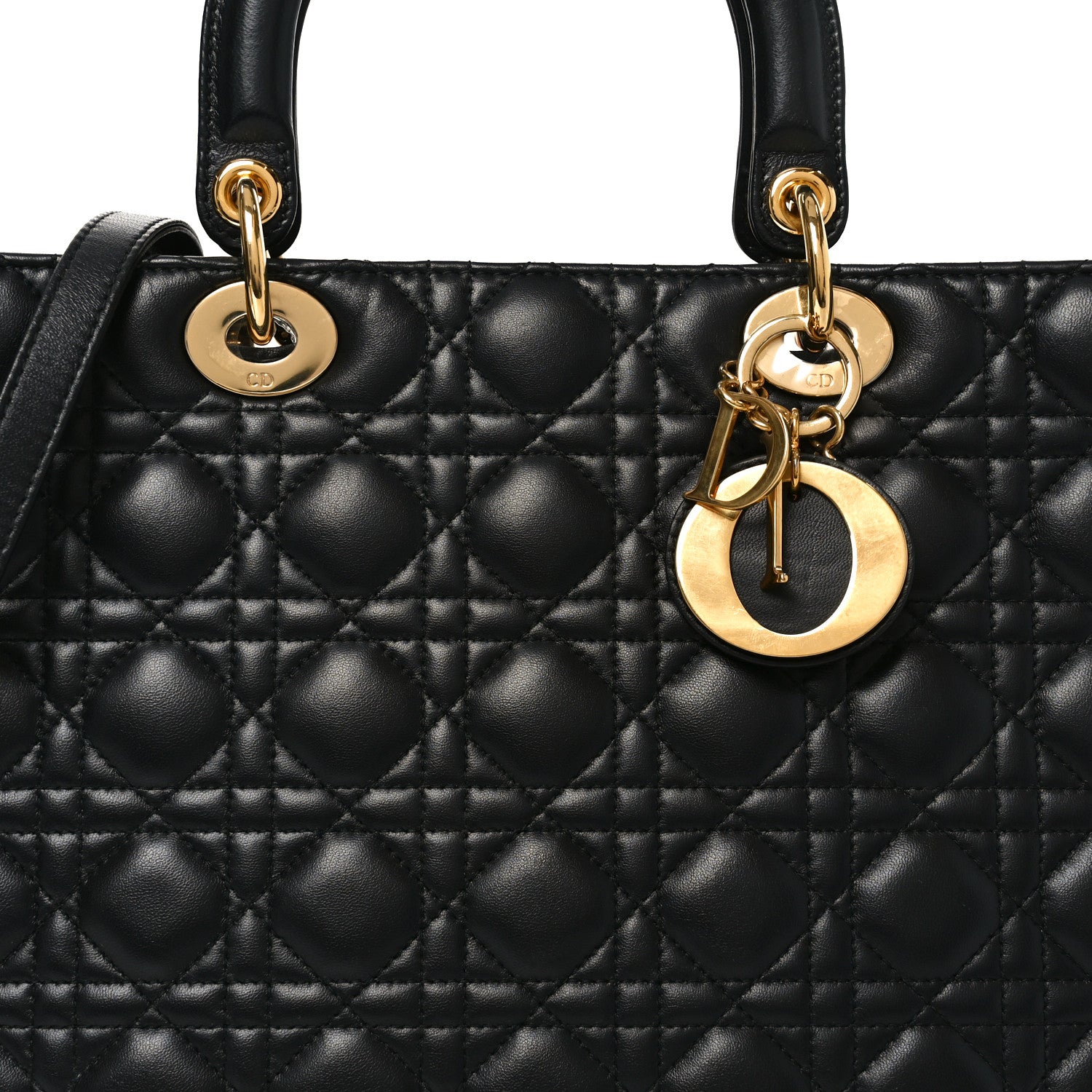 Lambskin Cannage Large Lady Dior Black