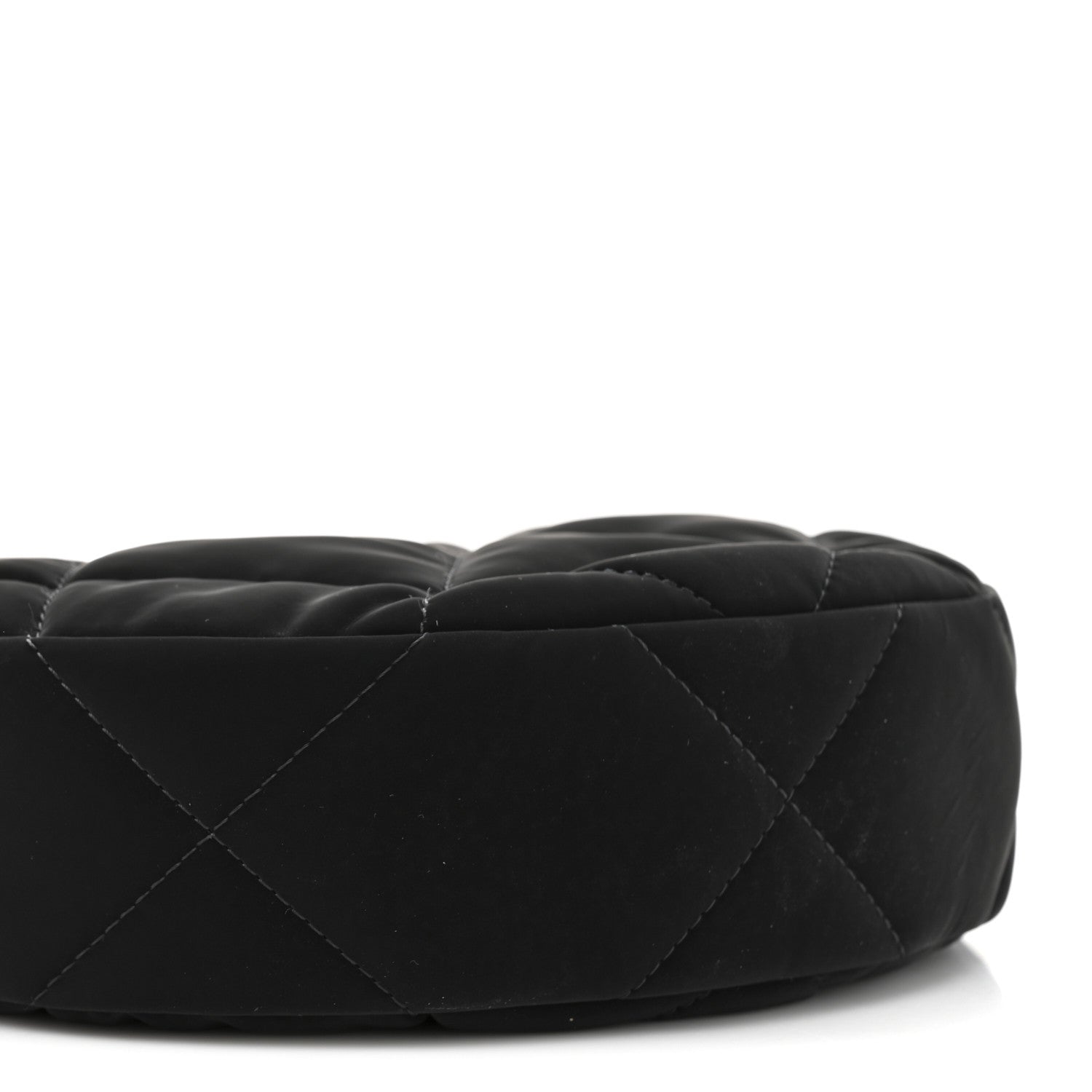 Velvet Effect Nylon Shiny Crumpled Calfskin Coco Neige Quilted Clutch With Chain Black