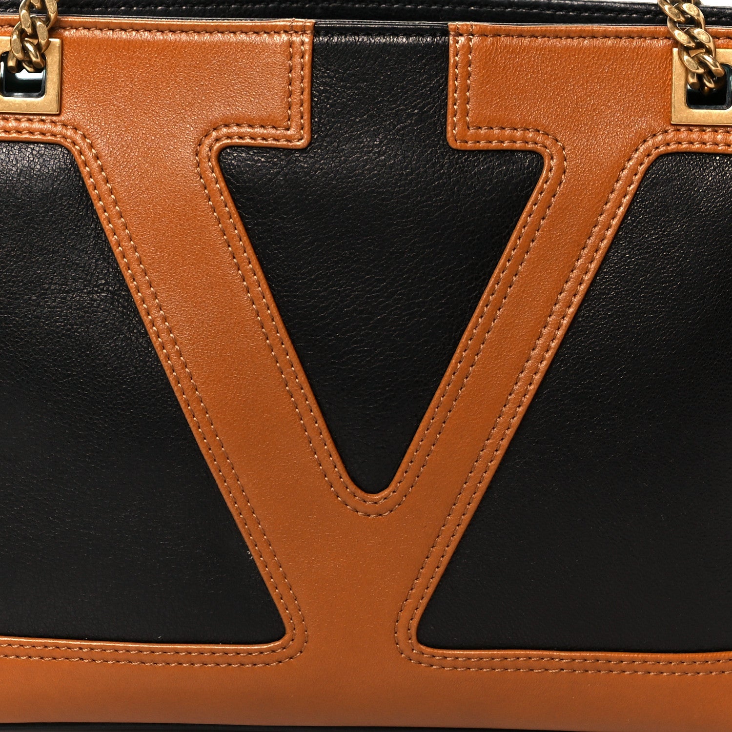 Nappa Small Viva Superstar Shopping Tote Black Brown