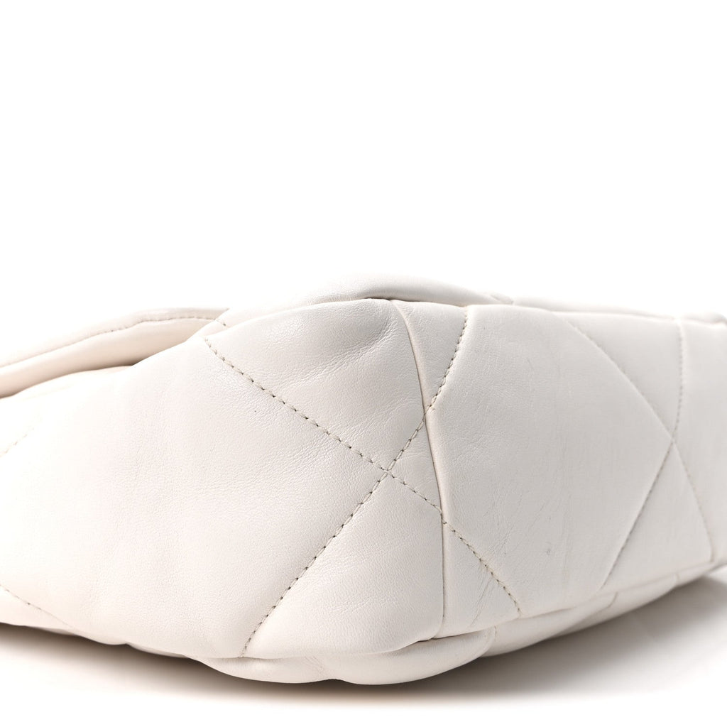 Lambskin Quilted Medium Chanel 19 Flap White