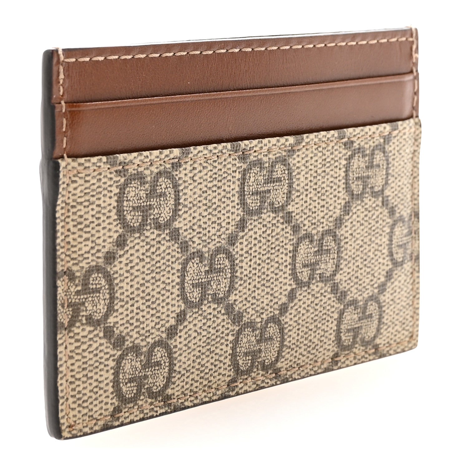 GG Supreme Monogram Calfskin  Holder Beige Ebony Cuir