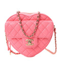 Lambskin Quilted CC In Love Heart Bag Pink