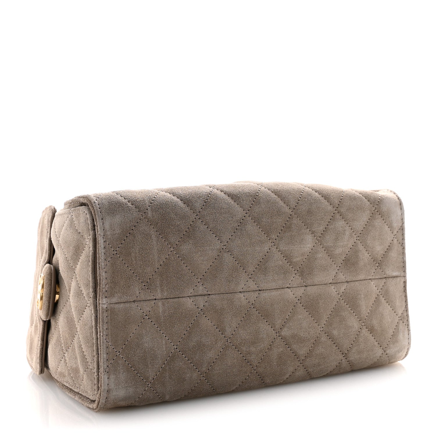Suede Quilted Small Chanel 25 Handbag Dark Grey