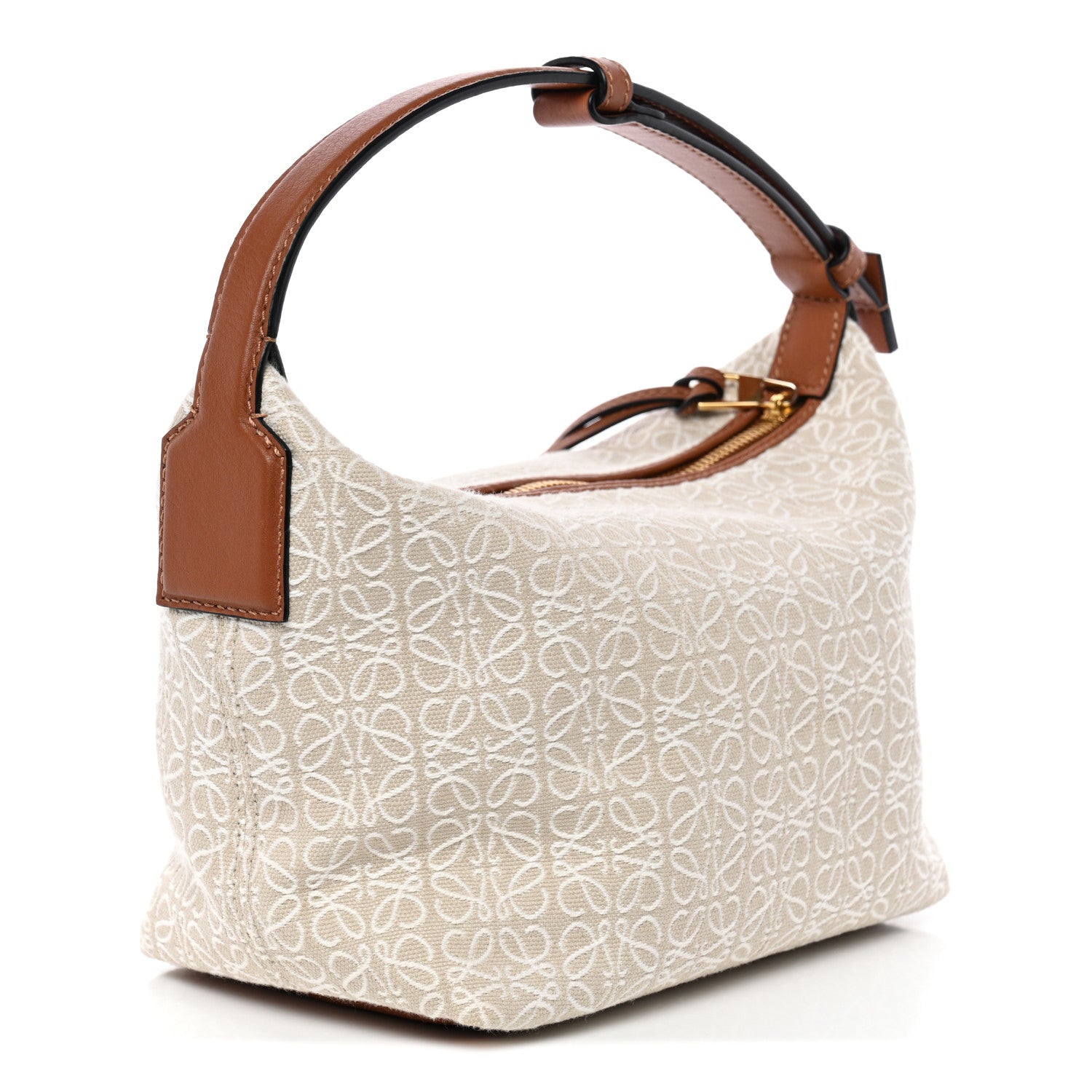 Jacquard Anagram Calfskin Small Cubi Bag Ecru Tan