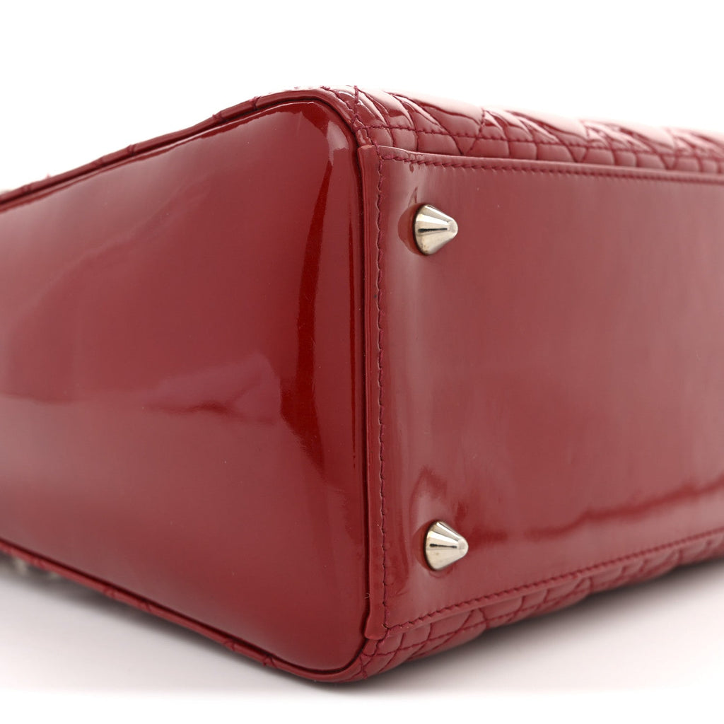 Patent Cannage Medium Lady Dior Red