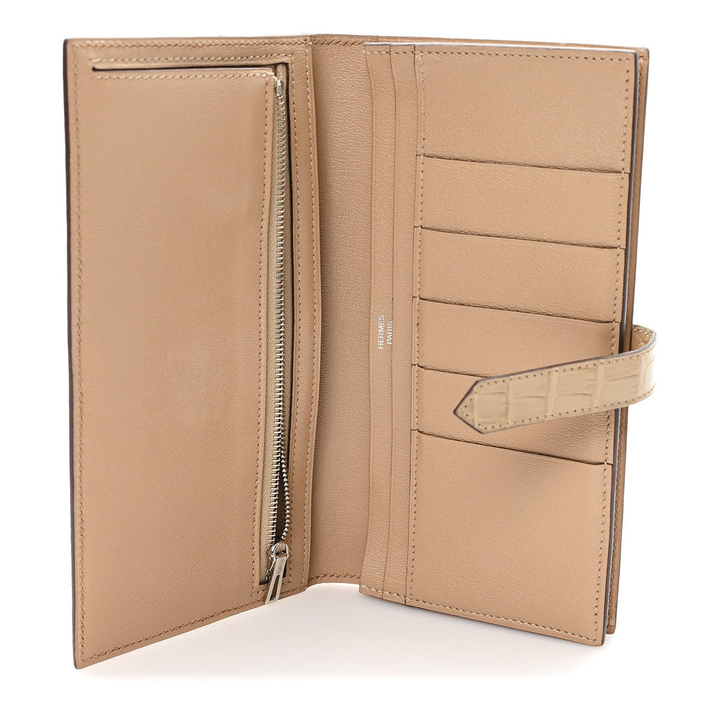 Matte Alligator Bearn Gusset Wallet Poussiere