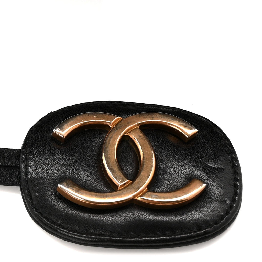 Grained Calfskin Quilted Drawstring Bucket Bag Black