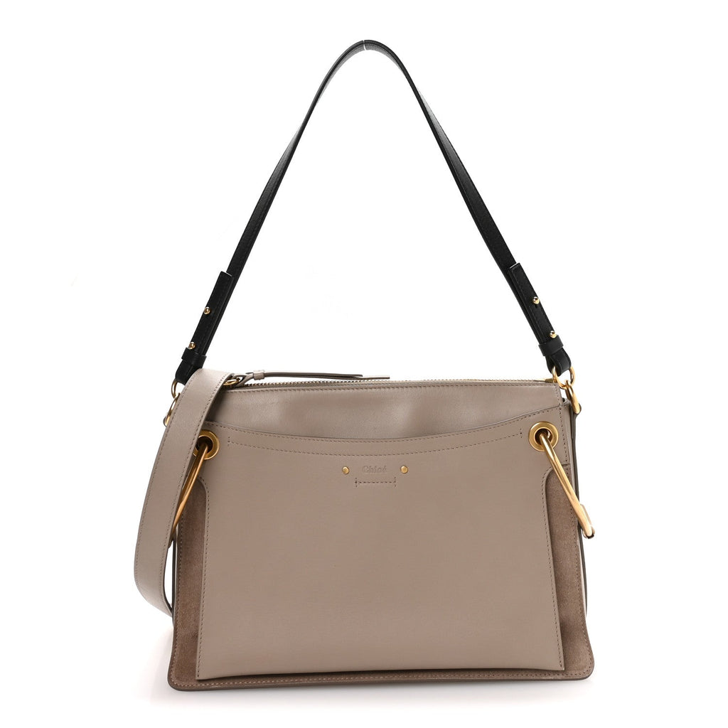 Calfskin Suede Medium Roy Bag Motty Grey