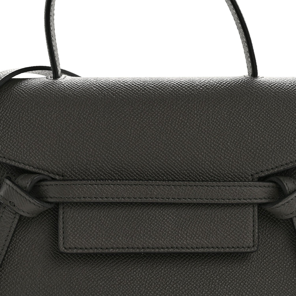 Grained Calfskin Nano Belt Bag Grey