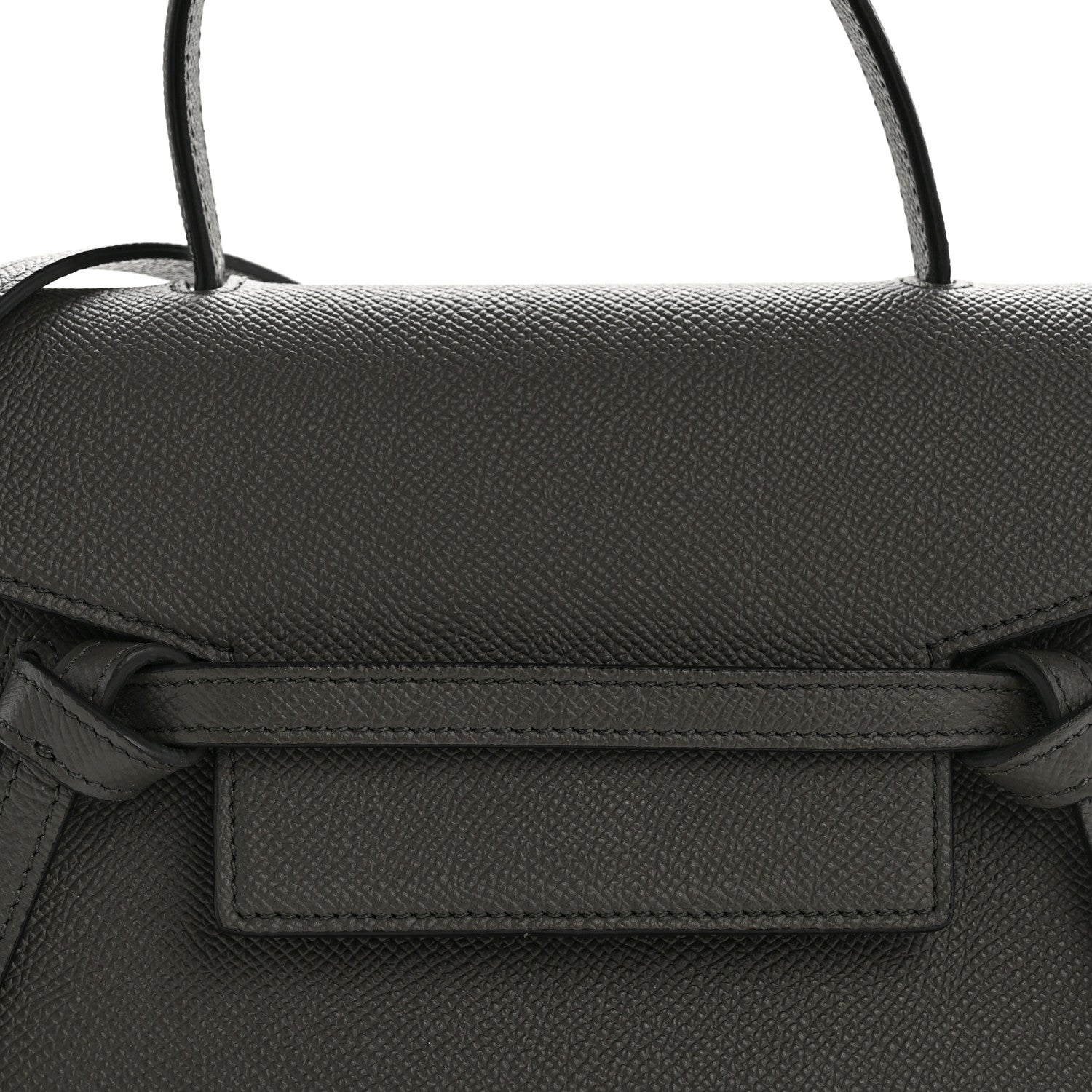 Grained Calfskin Nano Belt Bag Grey
