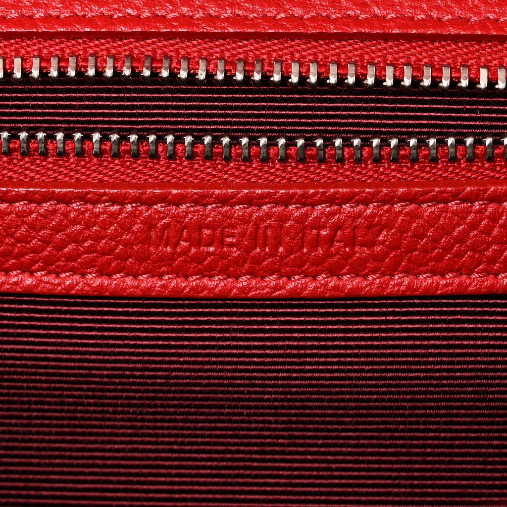Grained Calfskin Small Diorama Flap Bag Red