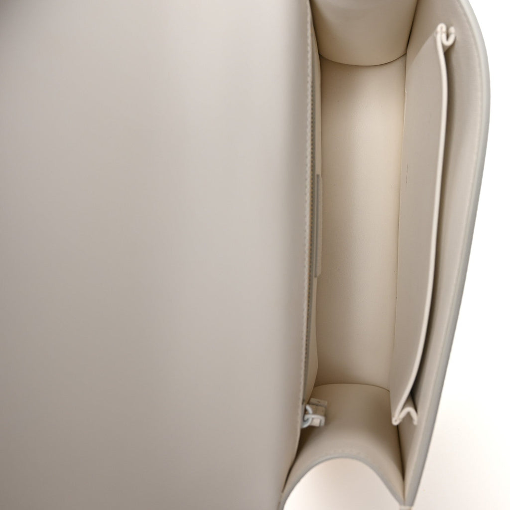 Ultra Matte Grained Calfskin 30 Montaigne Flap Bag White