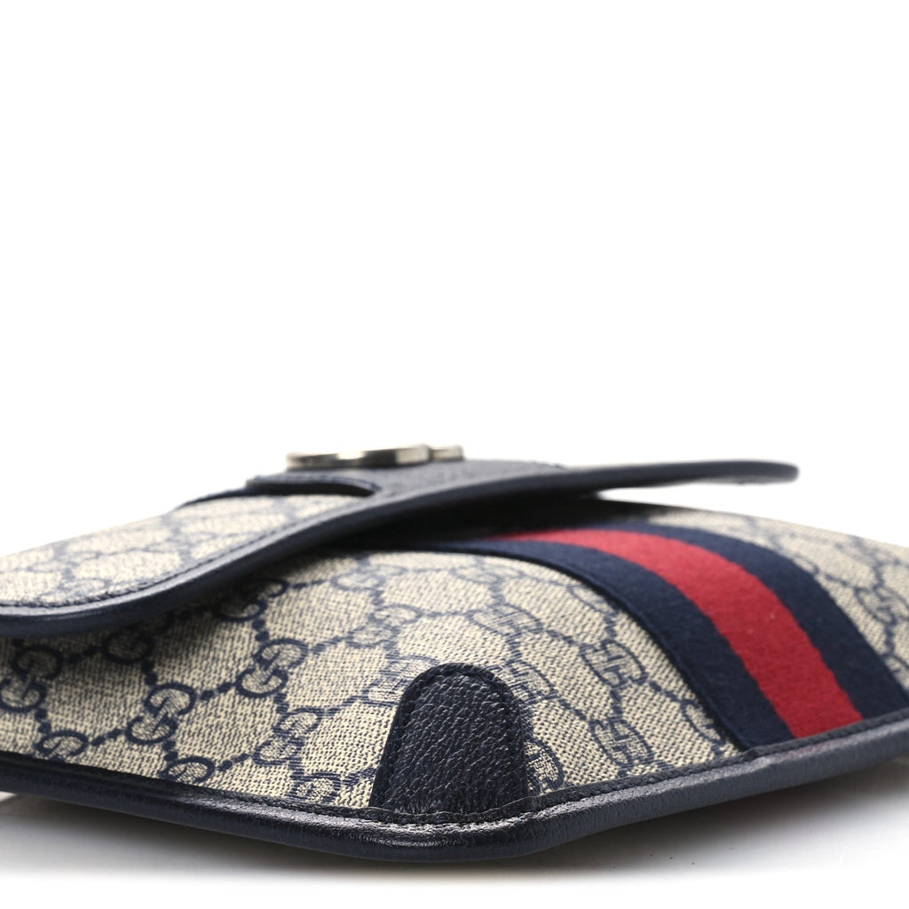 GG Supreme Monogram Web Small Ophidia Belt Bag 80 32 Beige Navy