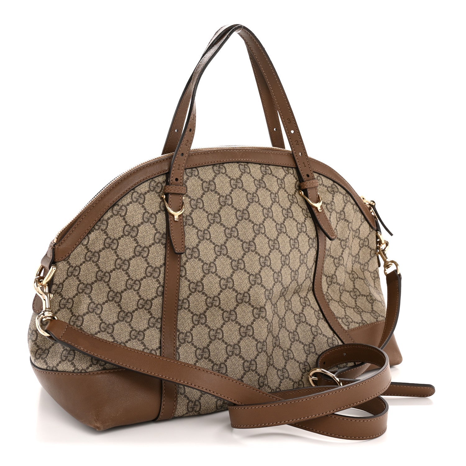 GG Supreme Monogram Medium Nice Top Handle Dome Bag Brown