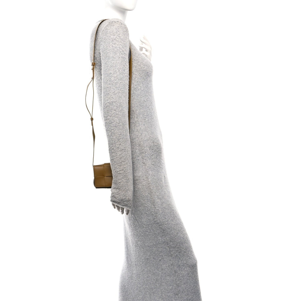 Lambskin Maxi Intrecciato Extra Mini Cassette Crossbody Bag Ochre