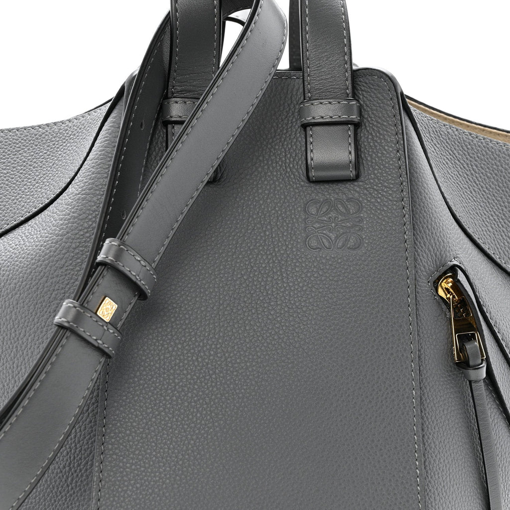 Grained Calfskin Small Hammock Shoulder Bag Asphalt