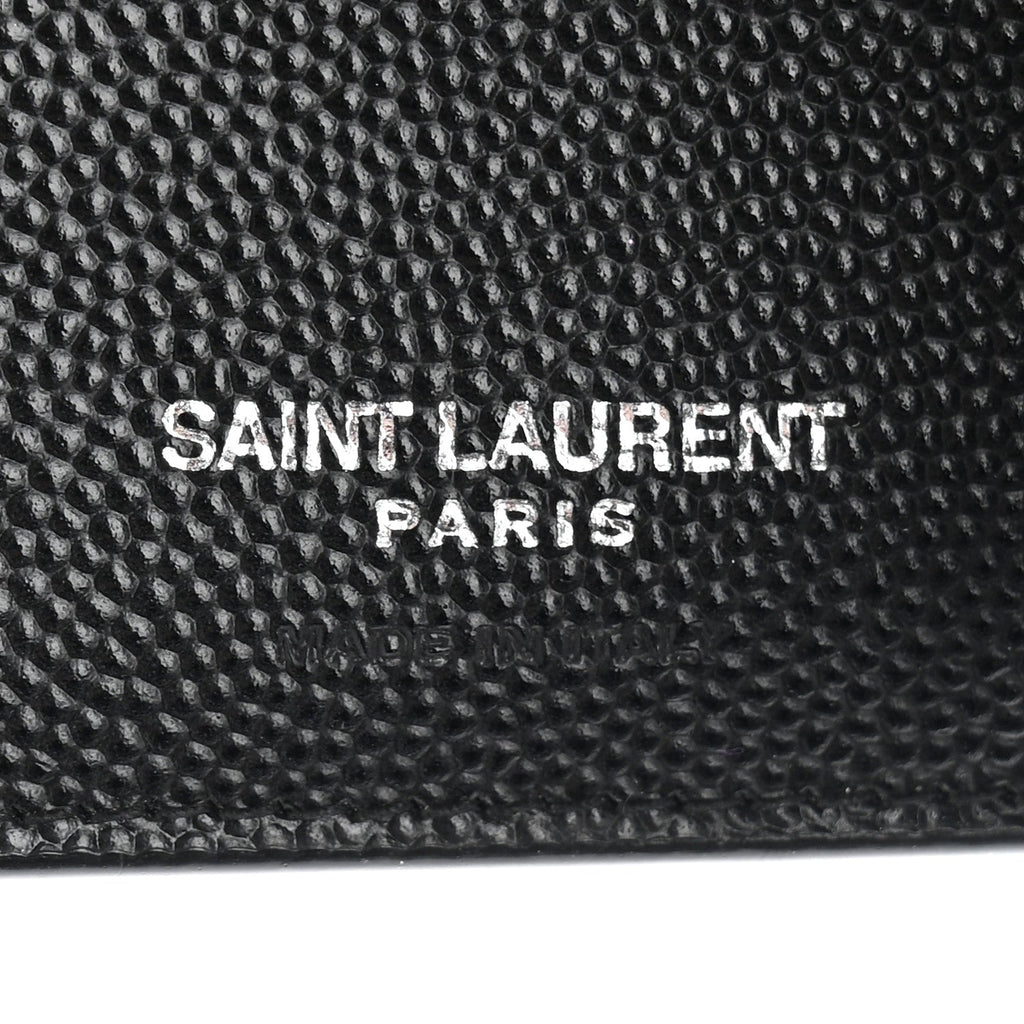 Grain De Poudre Matelasse Chevron Monogram Compact Tri Fold Wallet Black