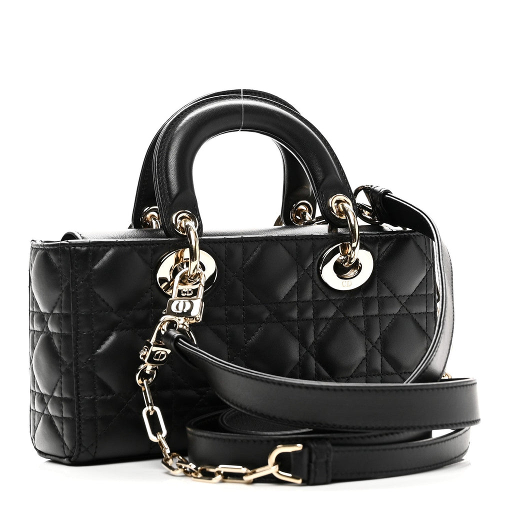 Lambskin Cannage Small Lady D-Joy Black