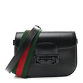 Azalea Calfskin Web Monochrome Small Horsebit 1955 Shoulder Bag Black