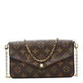 Monogram Pochette Felicie Chain Wallet Fuchsia