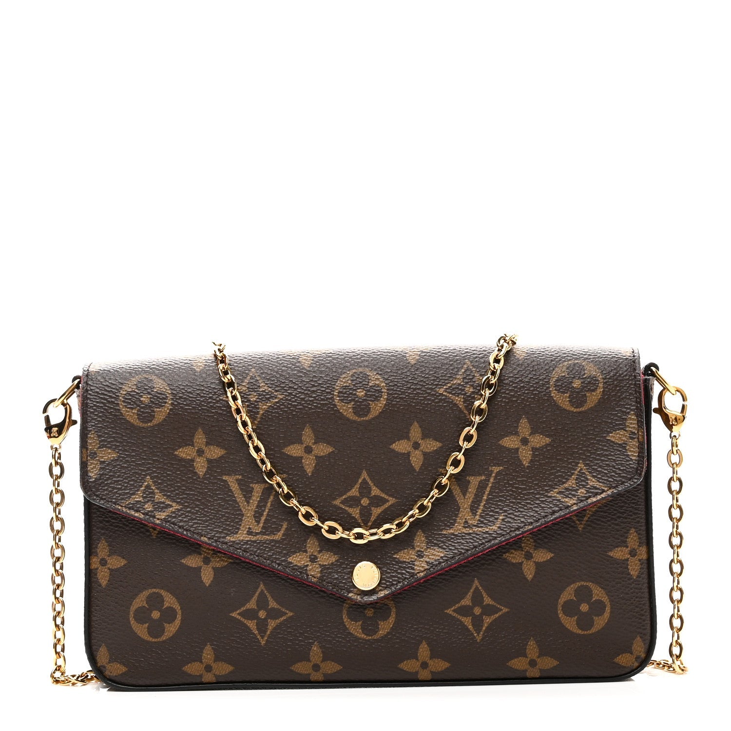 Monogram Pochette Felicie Chain Wallet Fuchsia