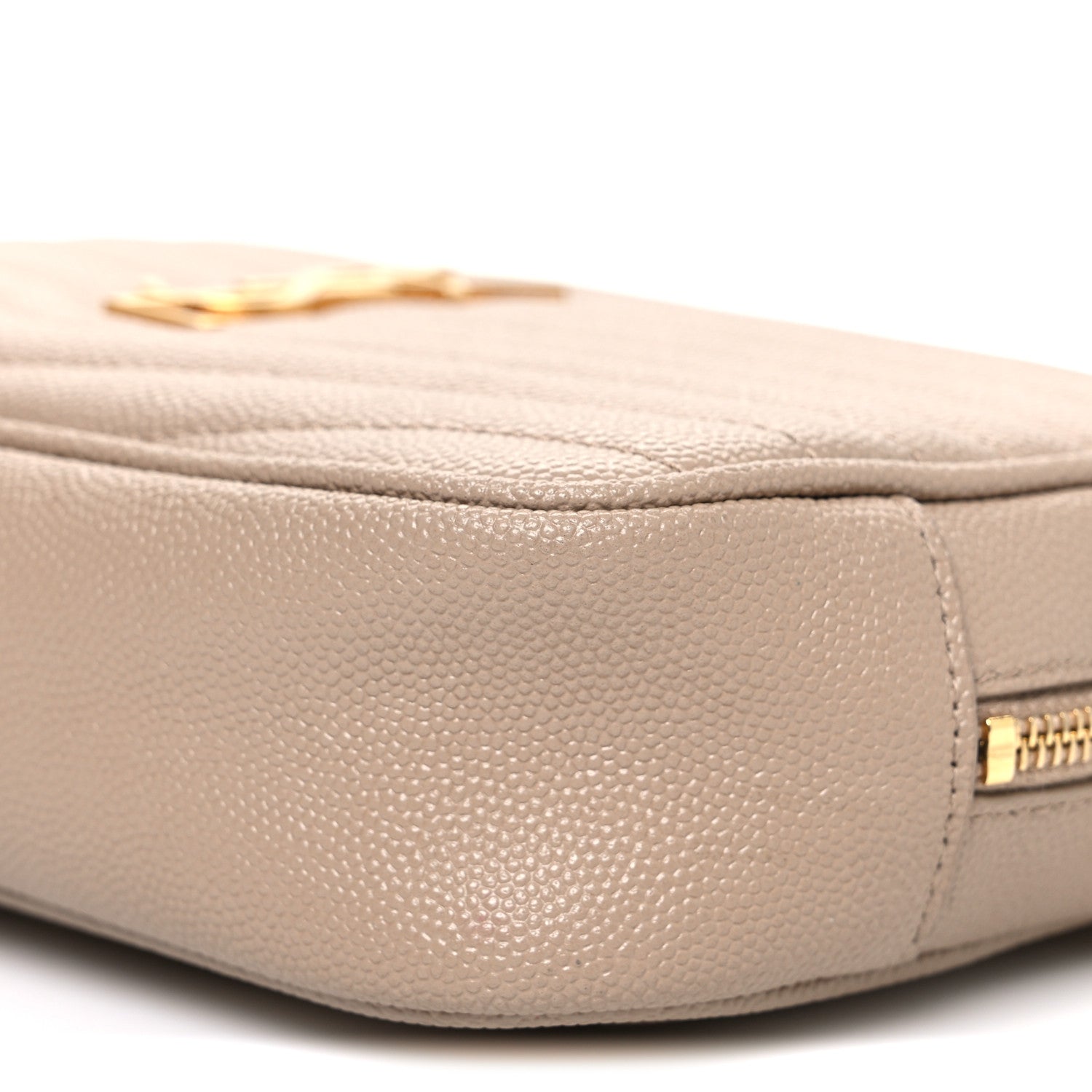 Grain De Poudre Matelasse Monogram Mini Lou Camera Bag Dark Beige