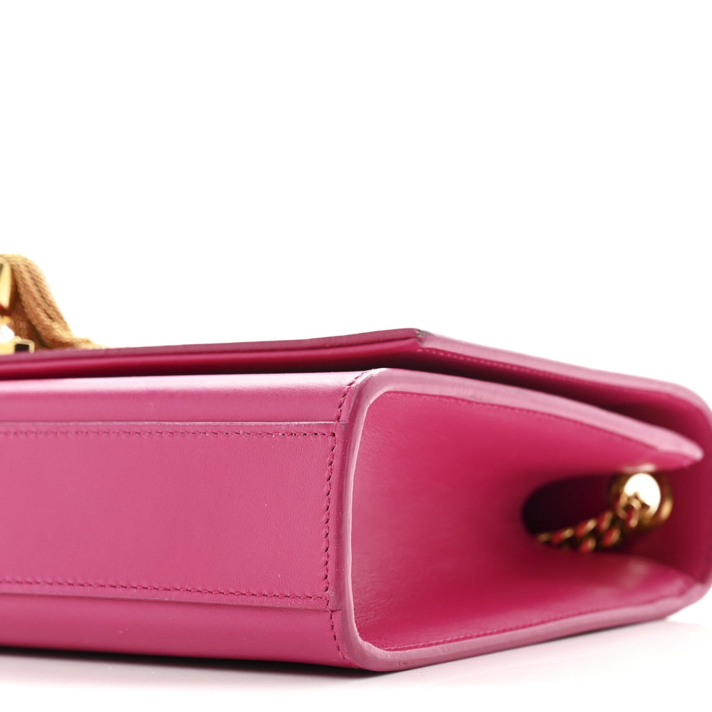 Smooth Calfskin Medium Classic Monogram Kate Tassel Satchel Fuchsia