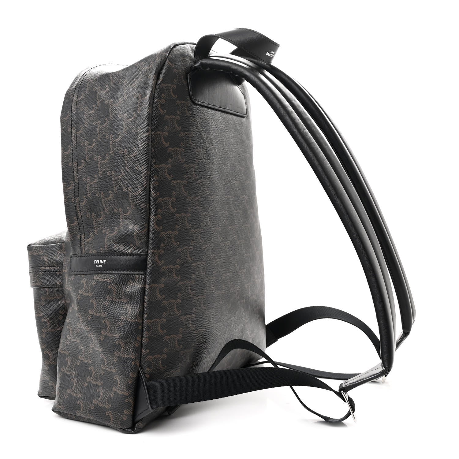Triomphe Canvas XL Calfskin Backpack Black