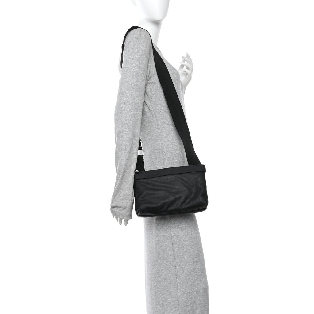 Grained Calfskin Duo Bag Black