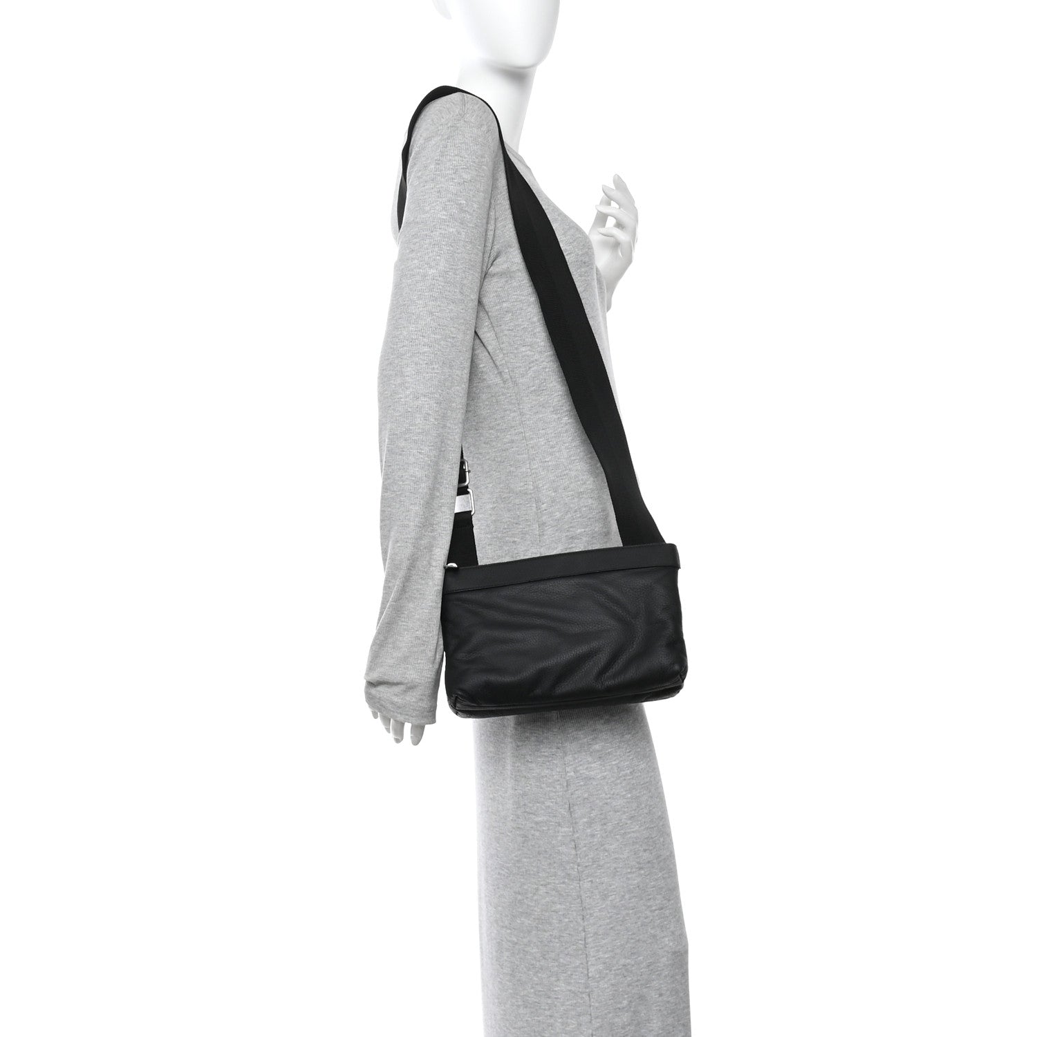 Grained Calfskin Duo Bag Black