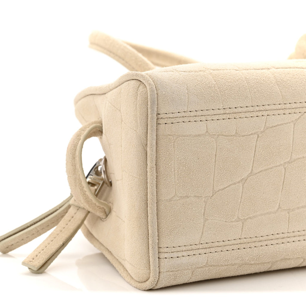 Suede Crocodile Embossed Le Petit Turismo Ivory