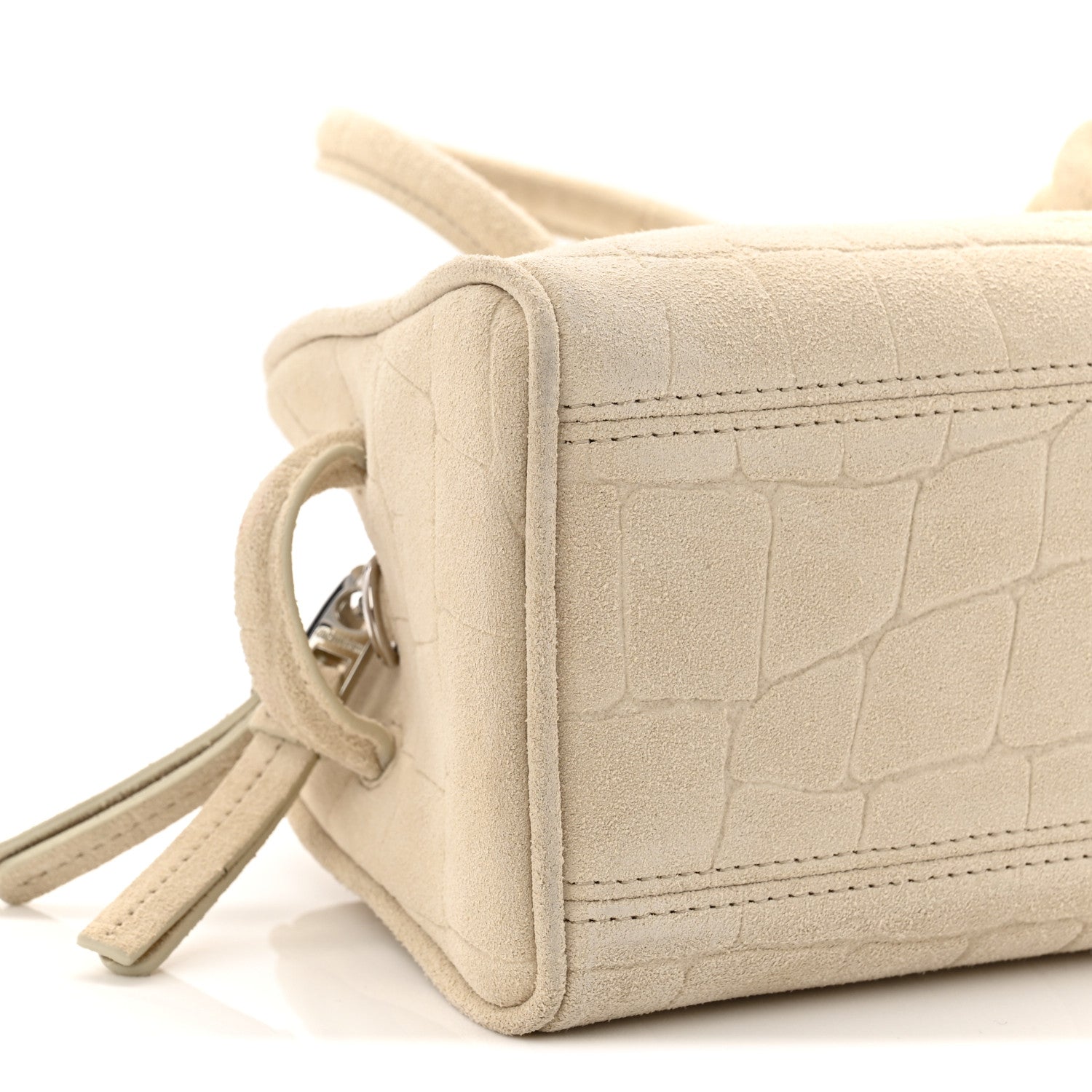 Suede Crocodile Embossed Le Petit Turismo Ivory