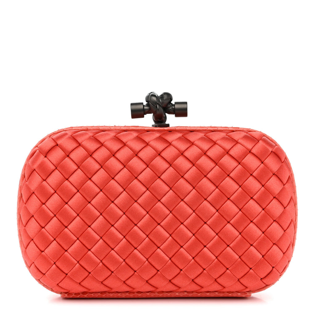 Satin Intreccio Impero Ayers Knot Clutch Magma