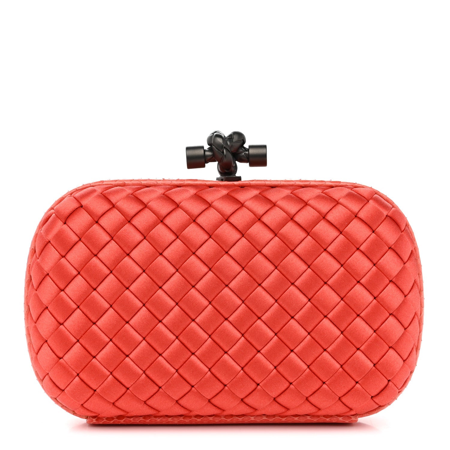 Satin Intreccio Impero Ayers Knot Clutch Magma