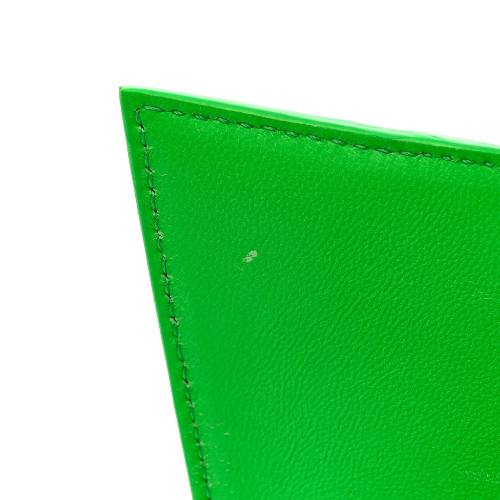 Shiny Calfskin Strass Crocodile Embossed Hourglass Top Handle Bag XS Fluo Green