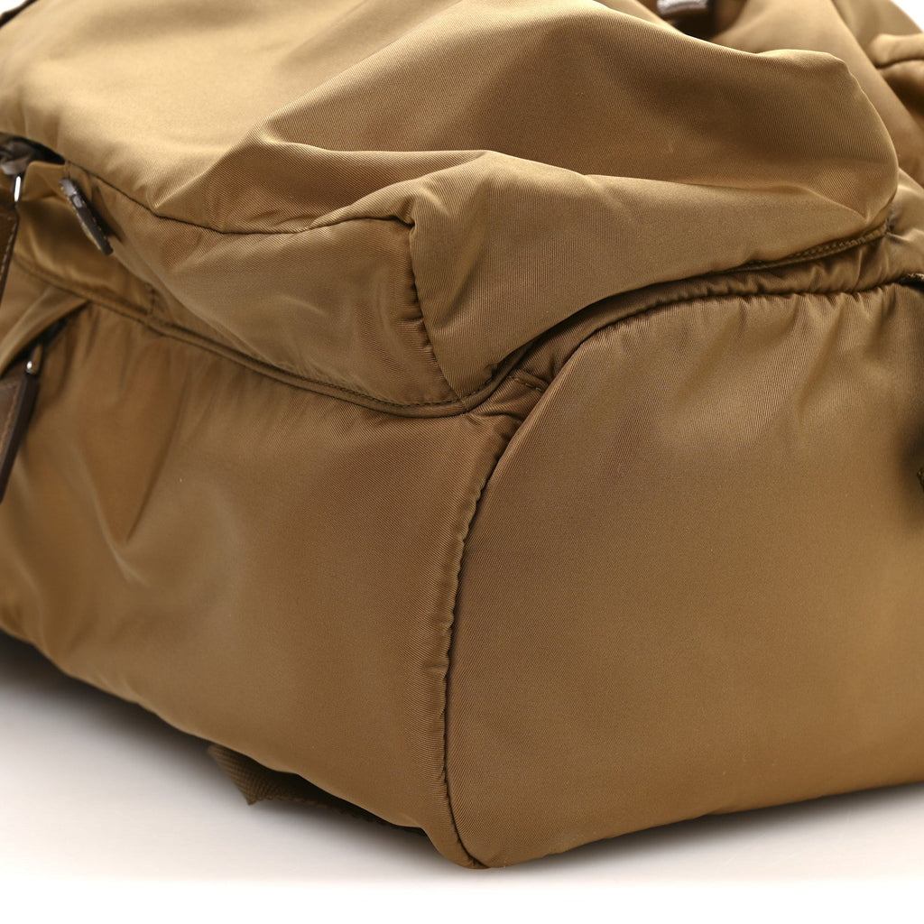 Re-Nylon Saffiano Mens Harness Strap Backpack Tabacco