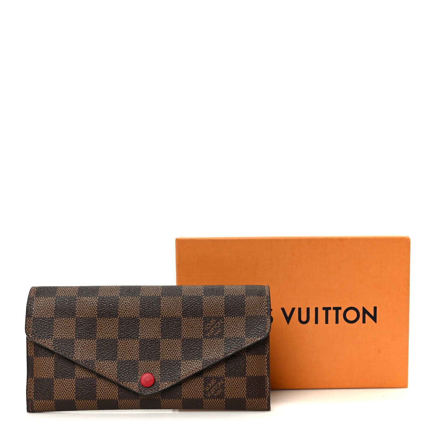 Damier Ebene Josephine Wallet Red