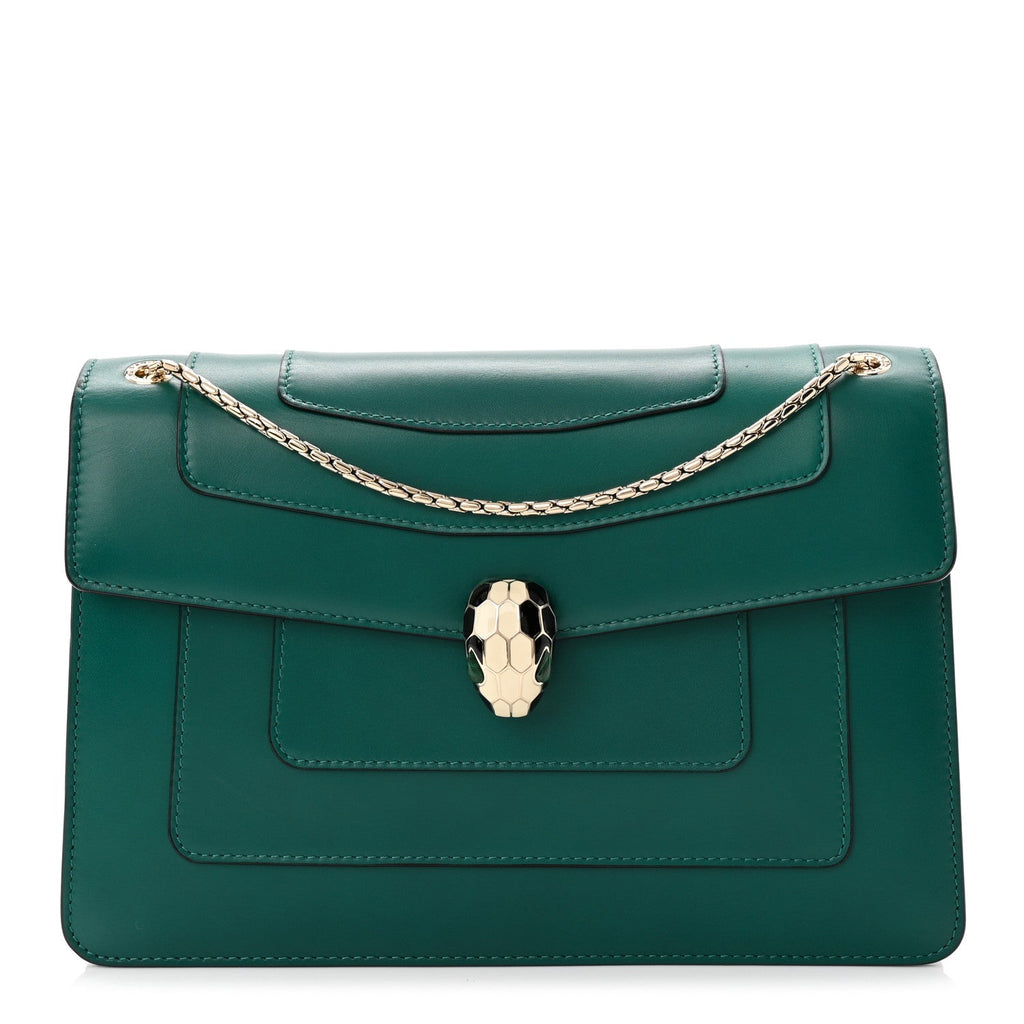 Calfskin Serpenti Forever Shoulder Bag Emerald Green